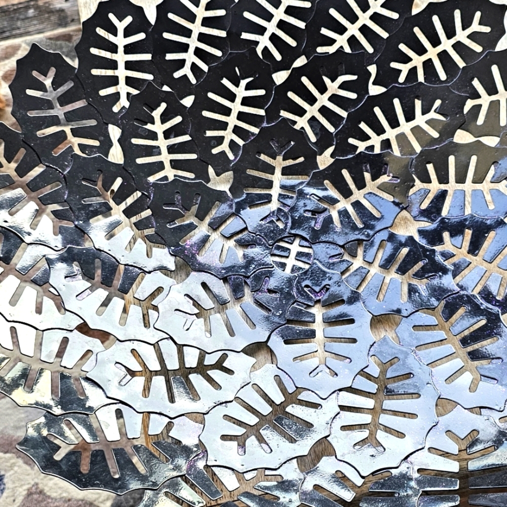 Metal leaf sculpture bowl